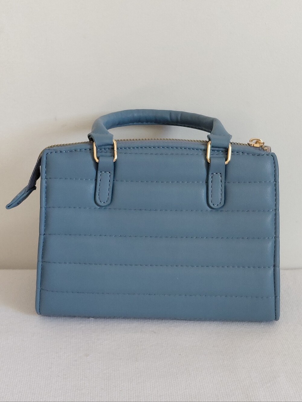 Blue Gold Quilted Mini Handbag Tassels - Picture 3 of 10